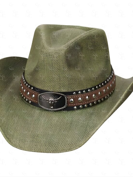 Vintage Western Cowboy Hat Studded Band Rodeo Style main image 5